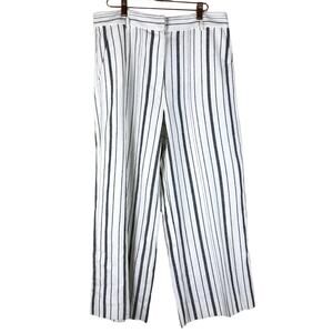 RACHEL ROY Stripe Linen Blend Crop Wide Leg Pants Size 10 NWT